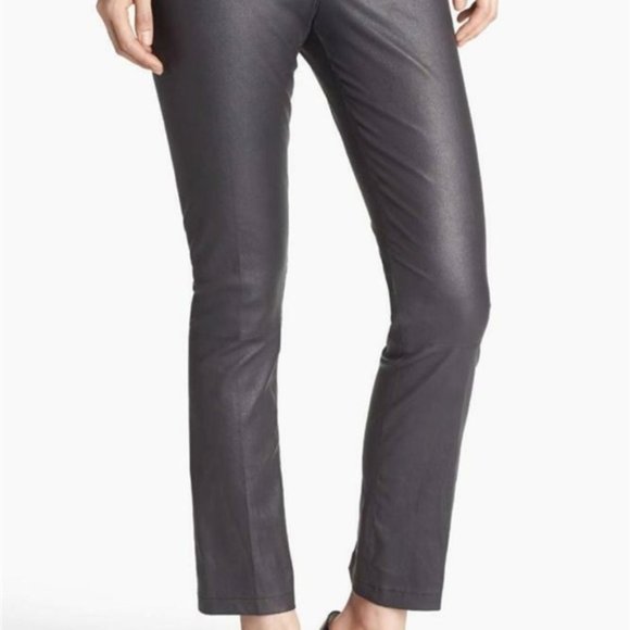 β¨ SOLD β¨ π Vince Lamb Leather Cropped Leggings - Picture 1 of 7